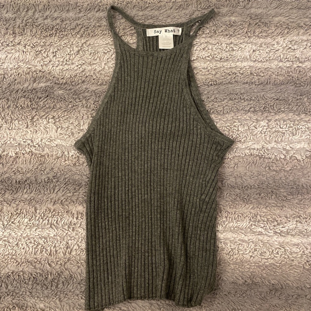 Gray halter top